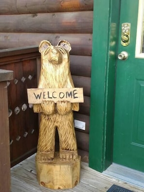 Boo boo, our welcome bear!