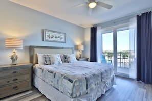 King size bed in the master bedroom.