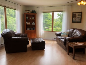 Large windows provide plenty of natural light.