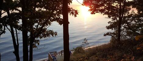 Sunset over the deck