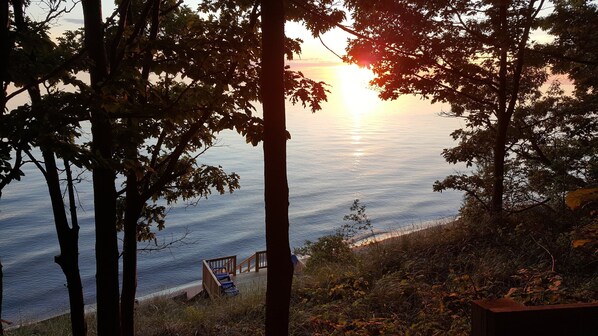Sunset over the deck