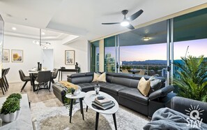 Experience luxury living while lounging around this elegant living room