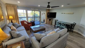 Plenty of seating, 65" Smart TV