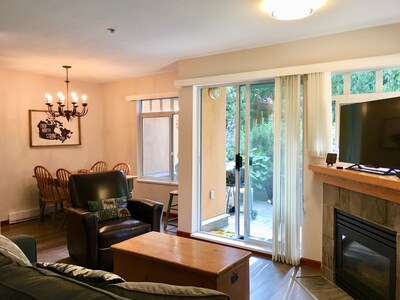 Amazing location steps from Whistler Village, with outdoor heated pool/hot tub!