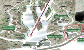 A Map to show the walking distance from the condo to the chair lift 