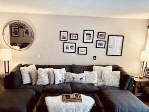New sectional with lots of cozy seating for your family and/or friends