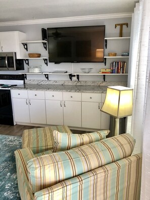 55" Smart TV, Netflix included. 