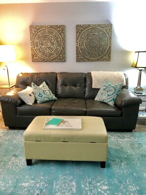 Sofa sleeper with  inserts so you don’t have to suffer while trying to sleep. 