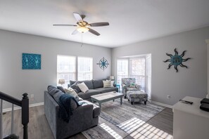 2nd floor living room - brand new furniture and tv 2024