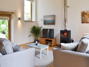 Welcoming living room | The Oak Stall - Higher Blagrove Farm Cottages, East Worlington, near South Molton