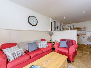 Cosy living area with wood burning stove | Castlemans Stables West - Castleman’s Stables, Sedlescombe, near Battle