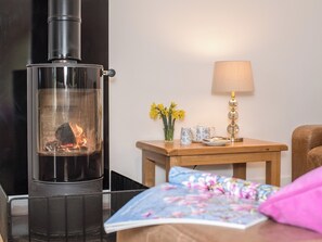 Lounge area with wood burner | Harewood Barn, Brompton Regis, near Dulverton