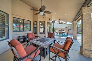 Fire pit for relaxing evenings on the patio.