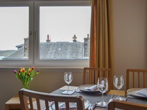 Lovely modest dining area | Finlaggan Apartment, Oban