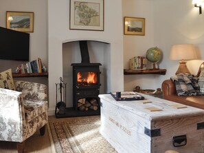 Living room with wood burner | Grattan Cottage - Grattan Manor Cottages, Bow, near Crediton