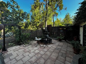Peaceful courtyard at front door.