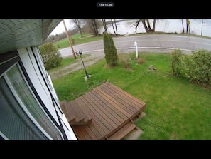 Camera capture. Front of the cottage and the park across.