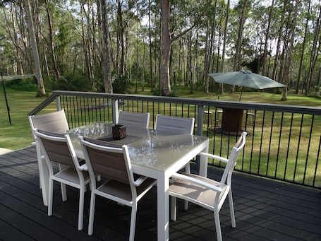 Looking out from the back deck