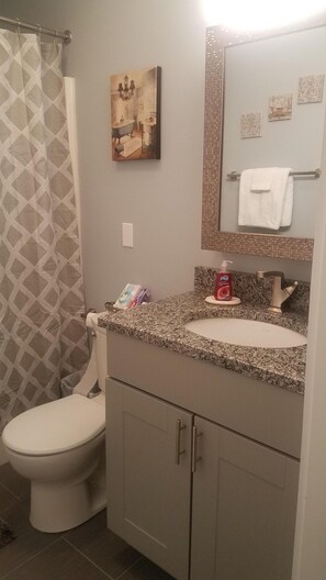 bathroom with tub/shower combination