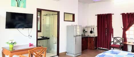 full furnished, AC, fan, Tivi, fridge ...