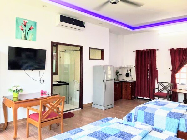 full furnished, AC, fan, Tivi, fridge ...