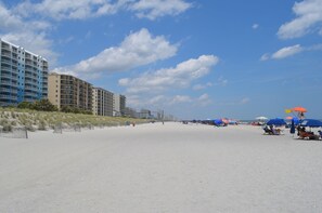 View from the beach in front of the building.