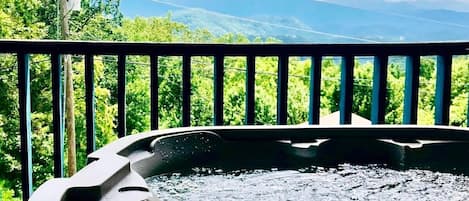 Soak In The Hot Tub While Enjoying The View Of The Great Smoky Mountains National Park!