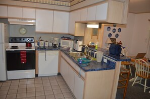 kitchen with view to dining area
