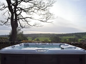 Hot tub with great views | Dairy House Farm, Horton, near Leek