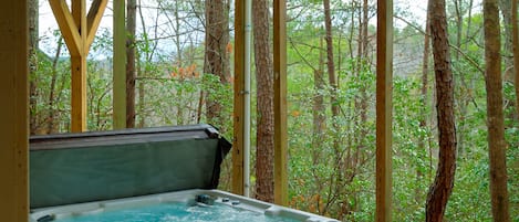 Private Hot Tub Lower Patio wood view