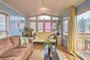 Step inside this Middle Bass Island vacation rental to enjoy the bright spaces.