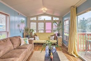 Step inside this Middle Bass Island vacation rental to enjoy the bright spaces.