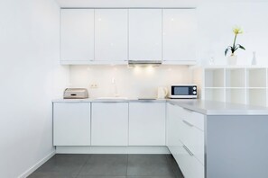 Fully equipped kitchenette. 