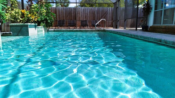 Private, screened in, heated swimming pool!