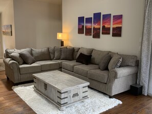 Living room, which is the heart of this home. 