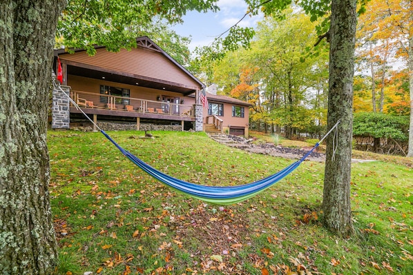 Huge front porch is perfect no matter what the weather