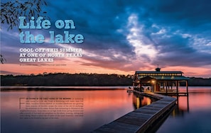 Mag article pictured our boathouse. Shhssh don't tell anyone about our lake.