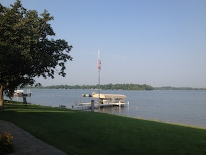 Looking southwest from the deck toward the dock.