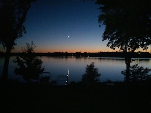 A beautiful picture taken by our neighbor looking west over the lake.