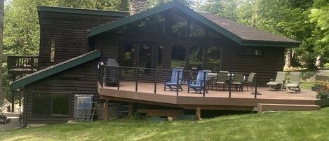 Great outdoor deck, with views of Mt Hood