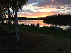 Summer sunset by the fire pit 