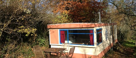 The caravan and decking