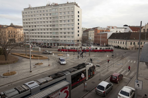Utsikt mot landet från boendet