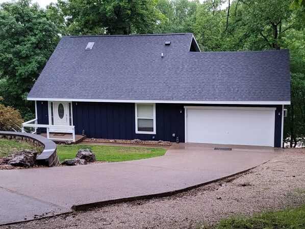 Front view of the house as you come down the driveway 