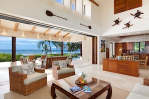 Ocean views and Island-style décor greets you throughout the house