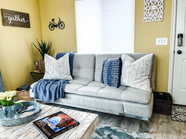 Living Room Futon-Folds out to sleep 1-2 small children.