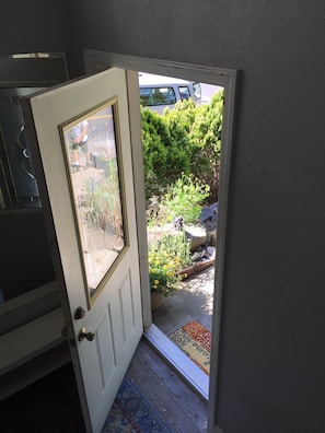 Door to outside, Like the flowers?