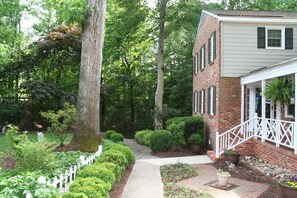 The walkway to the front of house