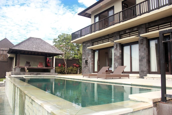 private pool with gazebo