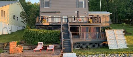 From the dock, double deck.